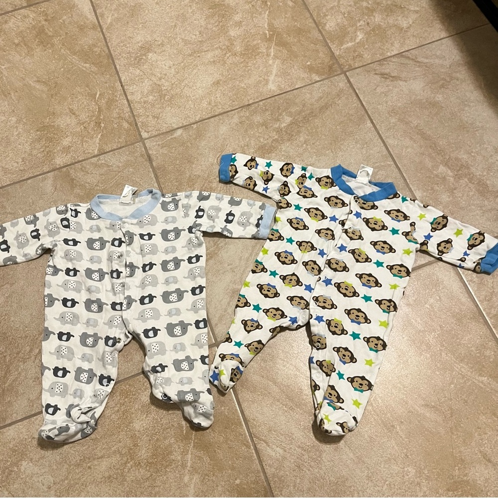Baby One Piece Set - Blue and Gray
